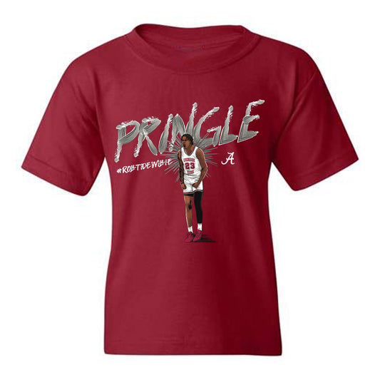 Alabama - NCAA Men's Basketball :  Nick Pringle  x Roll Tide Willie -  Youth tshirt Individual Caricature