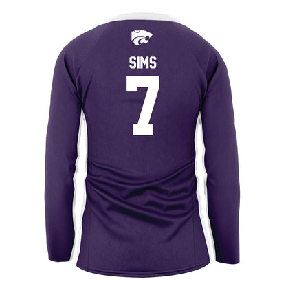 Kansas State - NCAA Women's Volleyball : Symone Sims - Purple Volleyball Jersey