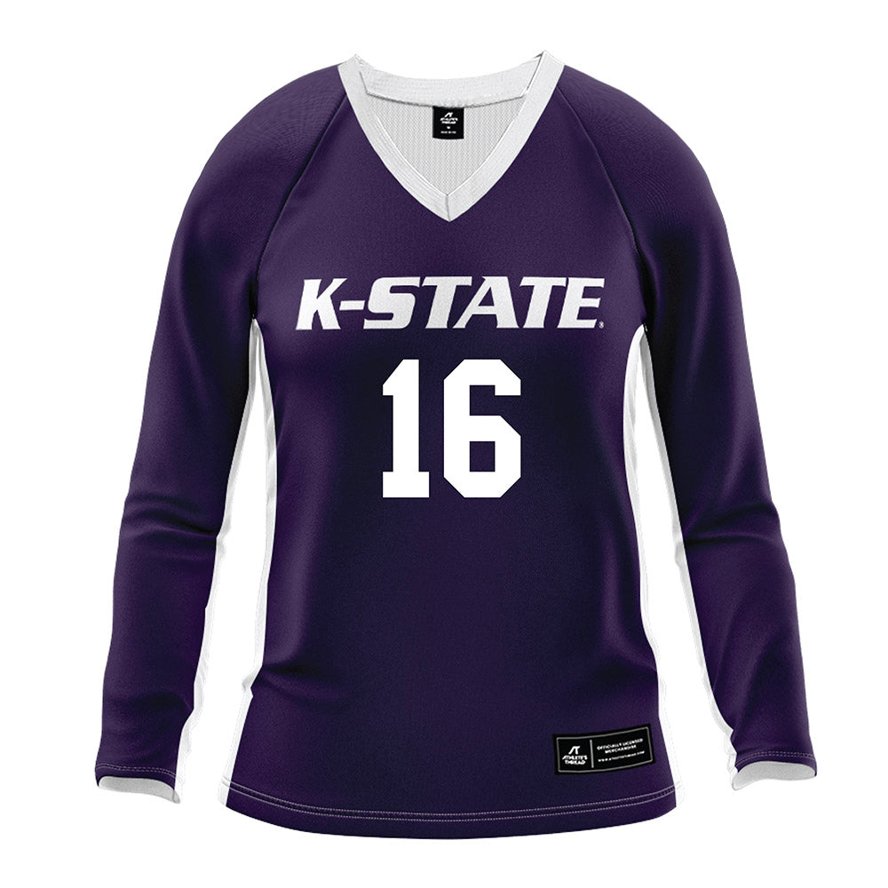 Kansas State - NCAA Women's Volleyball : Ella Larkin - Purple Volleyball Jersey