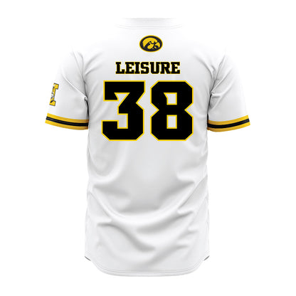 Iowa - NCAA Baseball : Beau Leisure - White Jersey-1