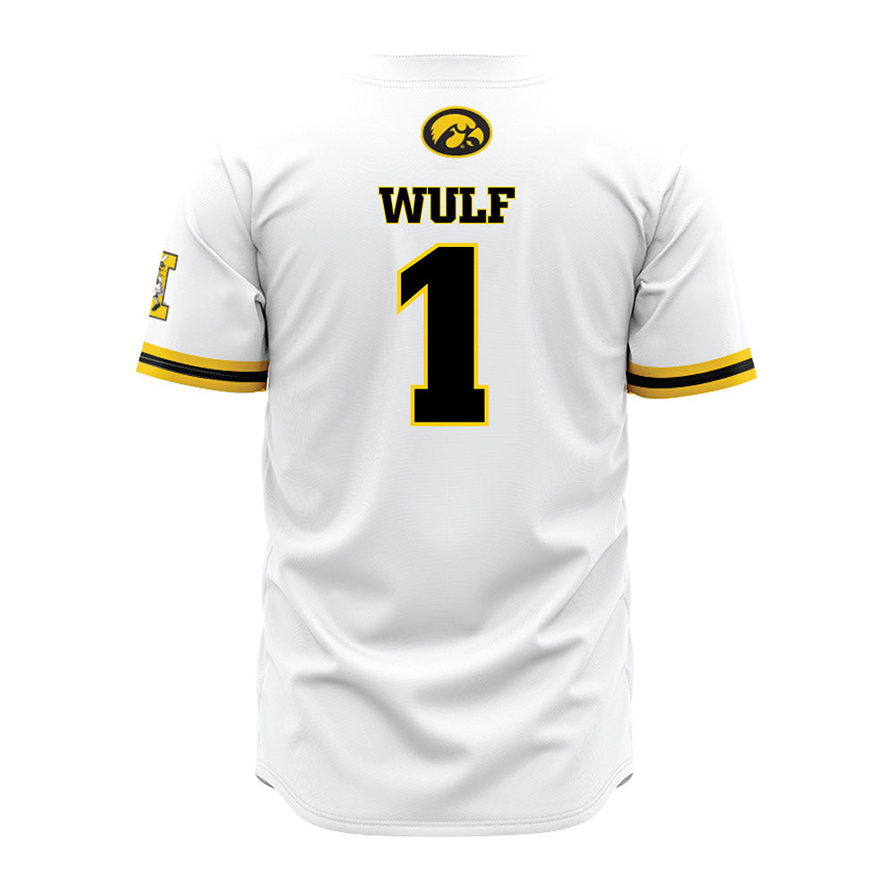 Iowa - NCAA Baseball : Caleb Wulf - White Jersey-1
