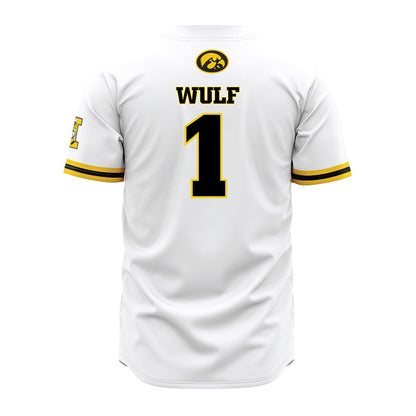 Iowa - NCAA Baseball : Caleb Wulf - White Jersey-1