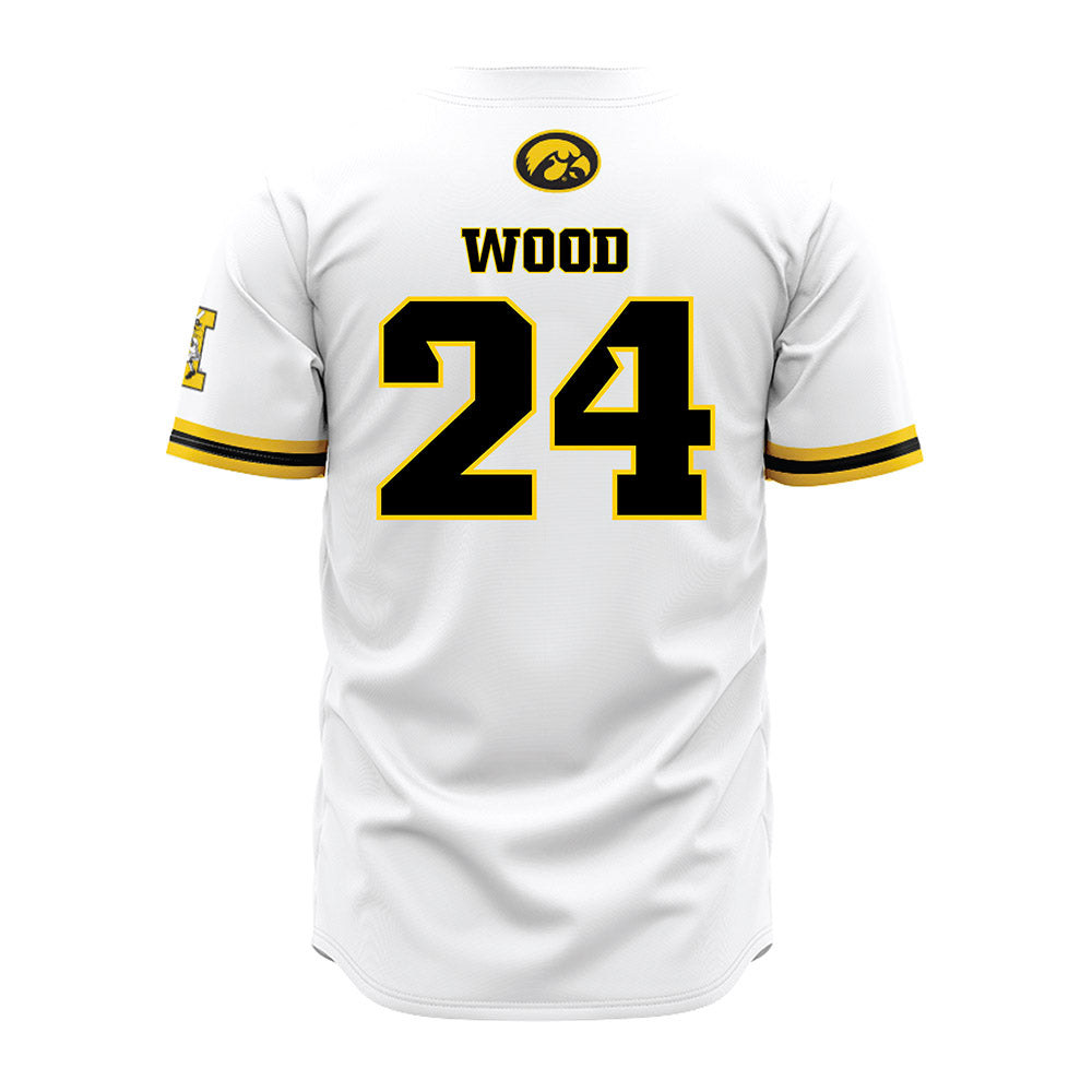 Iowa - NCAA Baseball : Mitch Wood - White Jersey-1