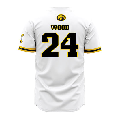 Iowa - NCAA Baseball : Mitch Wood - White Jersey-1