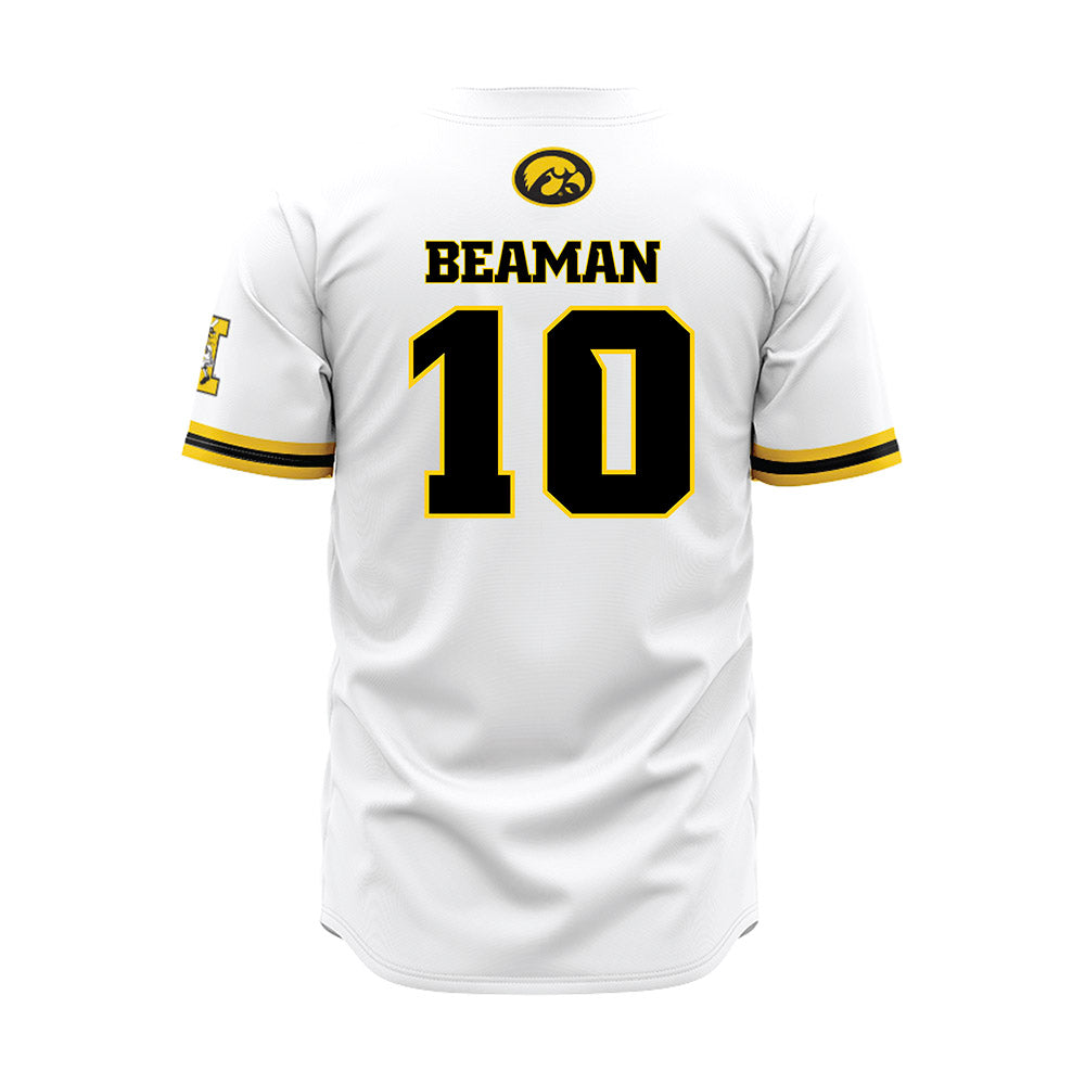 Iowa - NCAA Baseball : Jackson Beaman - White Baseball Jersey-1