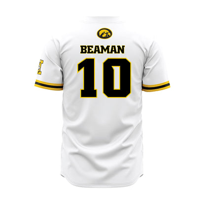 Iowa - NCAA Baseball : Jackson Beaman - White Baseball Jersey-1