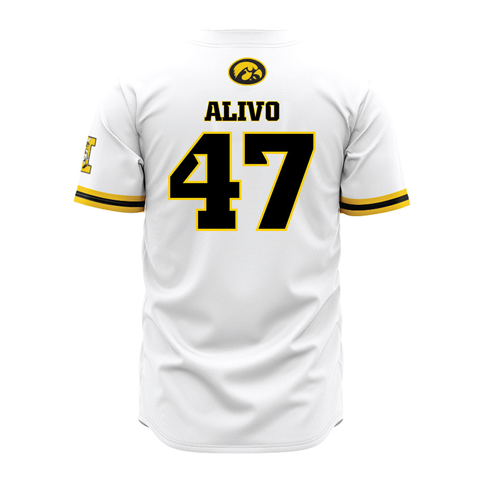 Iowa - NCAA Baseball : Kyle Alivo - White Jersey-1