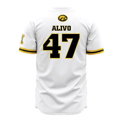 Iowa - NCAA Baseball : Kyle Alivo - White Jersey-1