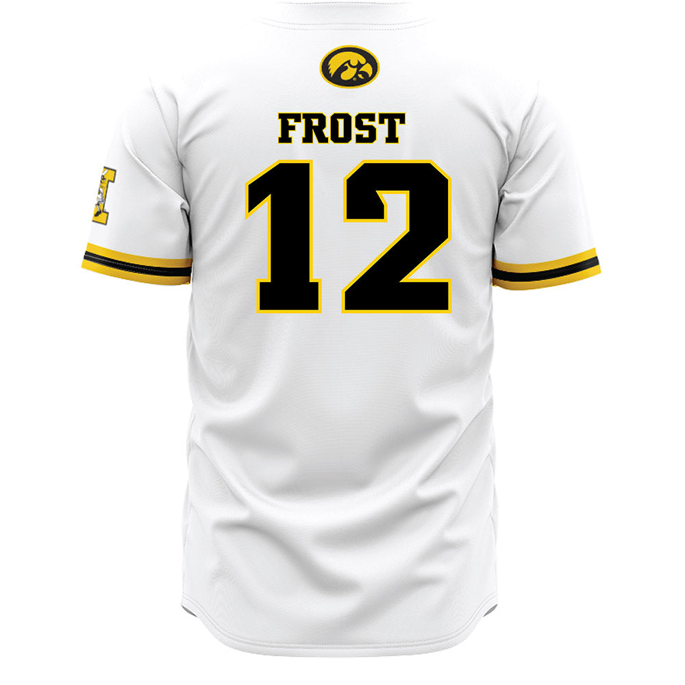 Iowa - NCAA Baseball : Jaixen Frost - White Baseball Jersey