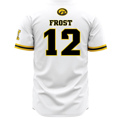 Iowa - NCAA Baseball : Jaixen Frost - White Baseball Jersey