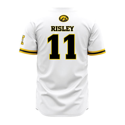Iowa - NCAA Baseball : Miles Risley - White Jersey-1