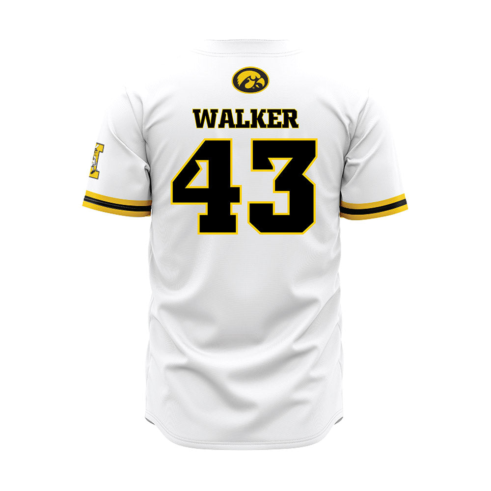 Iowa - NCAA Baseball : Bryson Walker - White Baseball Jersey-1