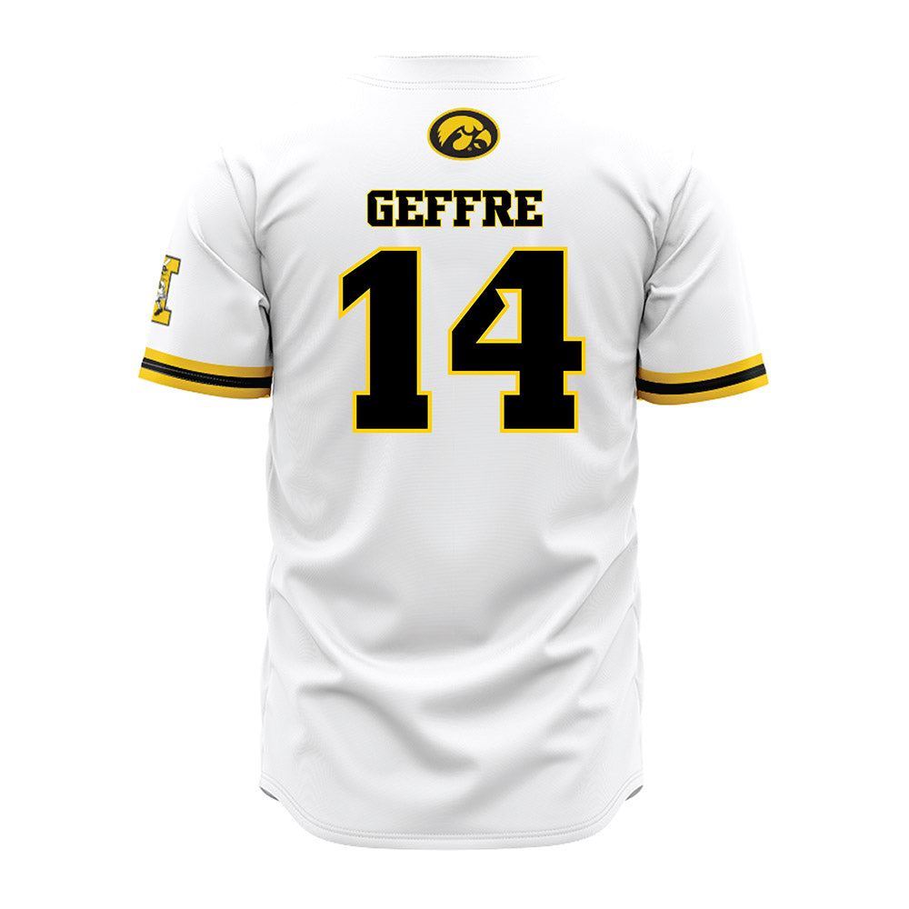 Iowa - NCAA Baseball : Carter Geffre - White Jersey-1