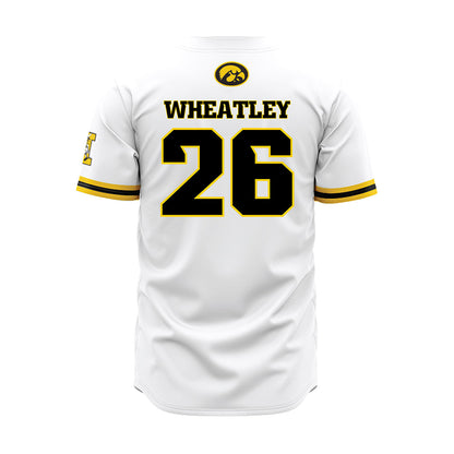 Iowa - NCAA Baseball : Chas Wheatley - White Baseball Jersey