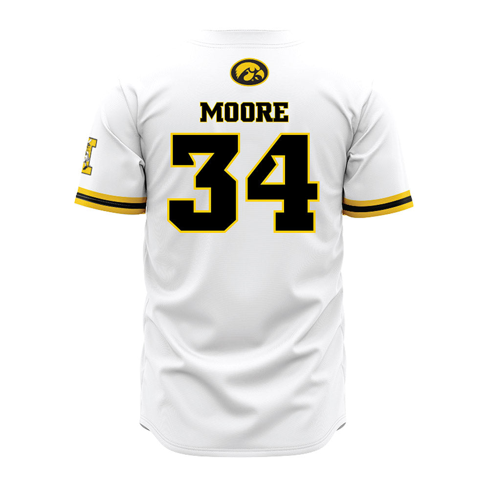 Iowa - NCAA Baseball : Cole Moore - White Jersey-1
