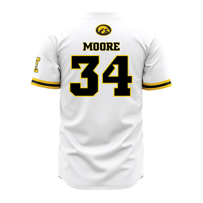 Iowa - NCAA Baseball : Cole Moore - White Jersey-1