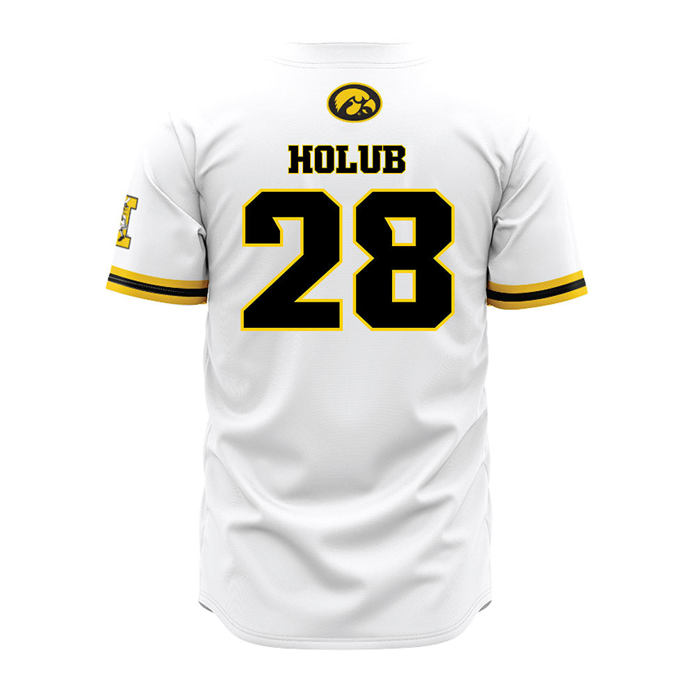 Iowa - NCAA Baseball : Andrew Holub - White Jersey-1