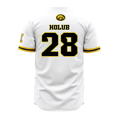 Iowa - NCAA Baseball : Andrew Holub - White Jersey-1