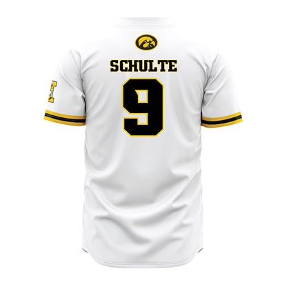 Iowa - NCAA Baseball : Kooper Schulte - White Jersey-1