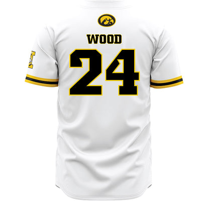 Iowa - NCAA Baseball : Mitch Wood - White Baseball Jersey