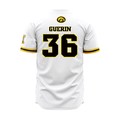 Iowa - NCAA Baseball : Tyler Guerin - White Baseball Jersey-1