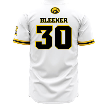 Iowa - NCAA Baseball : Jaron Bleeker - White Baseball Jersey