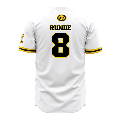 Iowa - NCAA Baseball : Logan Runde - White Jersey-1