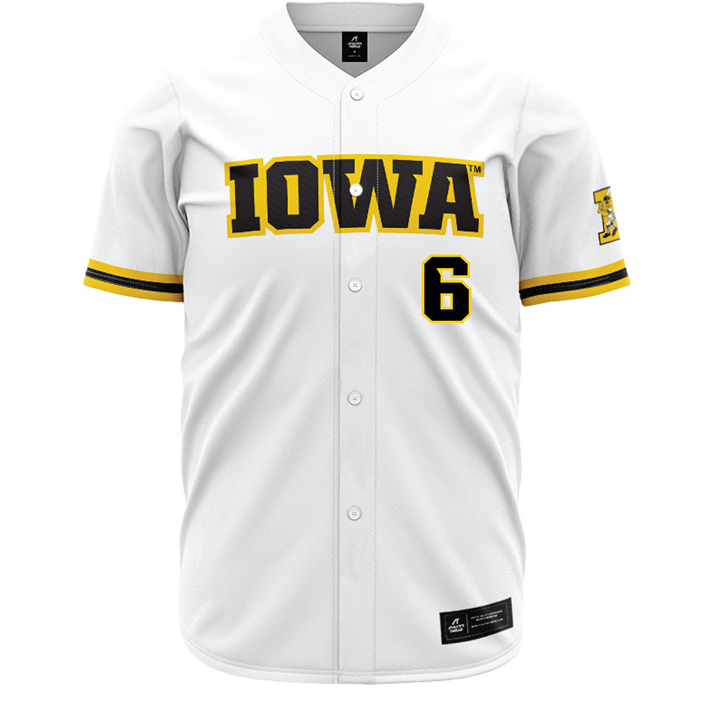 Iowa - NCAA Baseball : Karson Grout - White Baseball Jersey