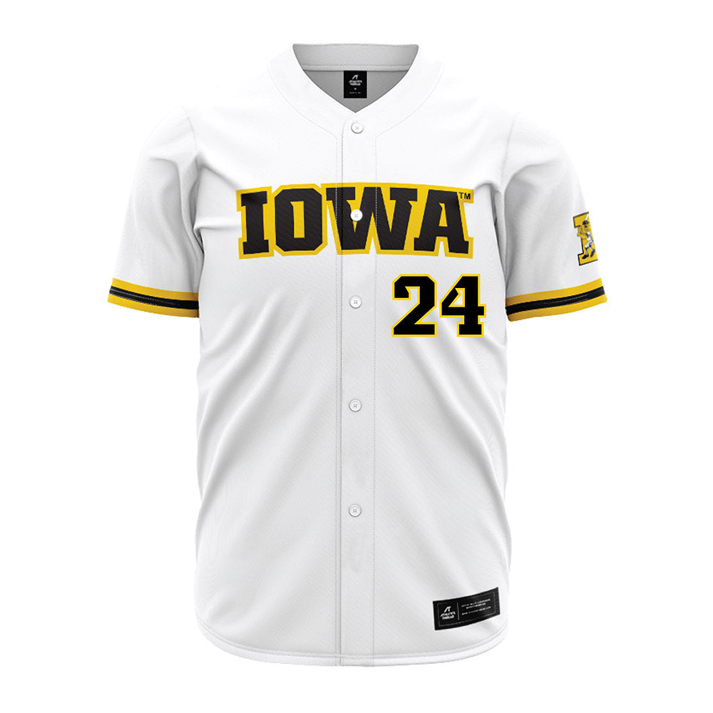 Iowa - NCAA Baseball : Mitch Wood - White Jersey-0