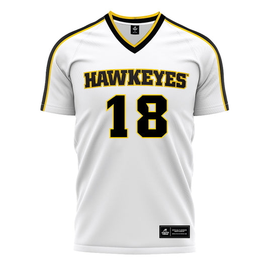 Iowa - NCAA Women's Soccer : Berkley Binggeli - White Soccer Jersey-0