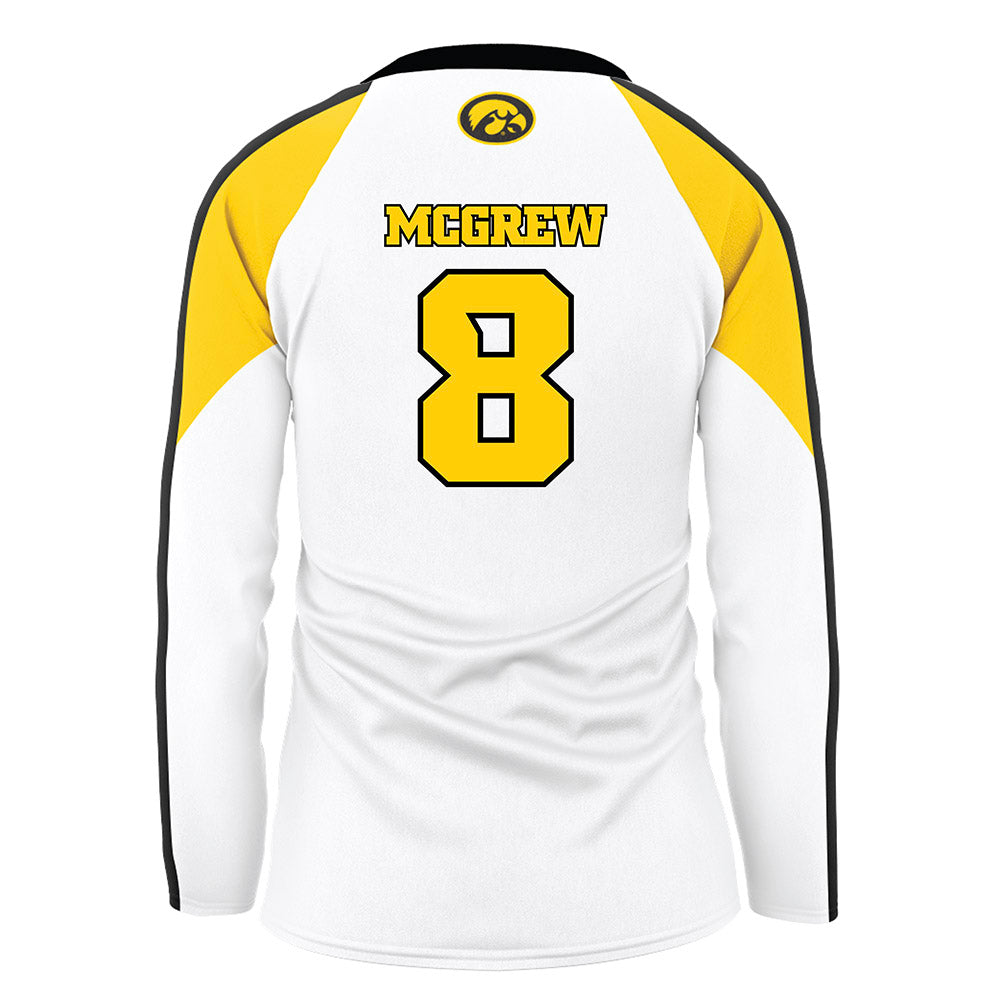 Iowa - NCAA Women's Volleyball : Gia McGrew - White Volleyball Jersey-1