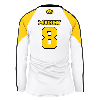 Iowa - NCAA Women's Volleyball : Gia McGrew - White Volleyball Jersey-1