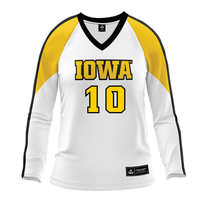 Iowa - NCAA Women's Volleyball : Makena Rumple - White Volleyball Jersey-0