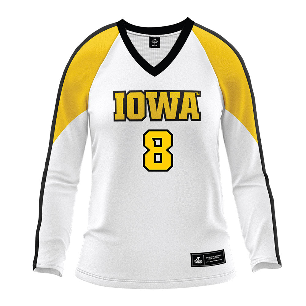 Iowa - NCAA Women's Volleyball : Gia McGrew - White Volleyball Jersey-0