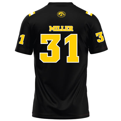 Iowa - NCAA Football : Eli Miller - Black Football Jersey