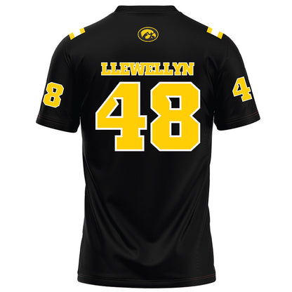 Iowa - NCAA Football : Max Llewellyn - Black Football Jersey-1