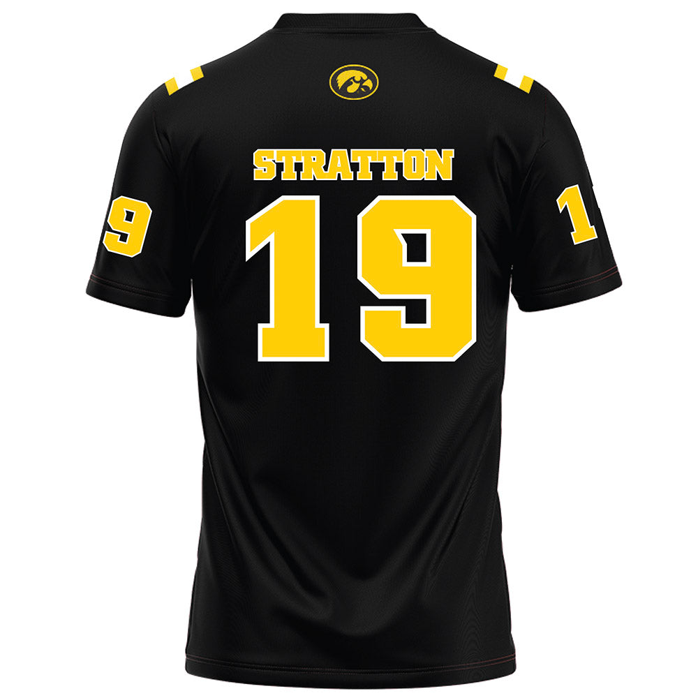Iowa - NCAA Football : Jackson Stratton - Black Football Jersey-1