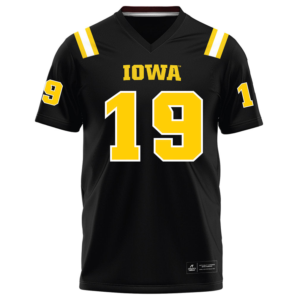 Iowa - NCAA Football : Jackson Stratton - Black Football Jersey-0