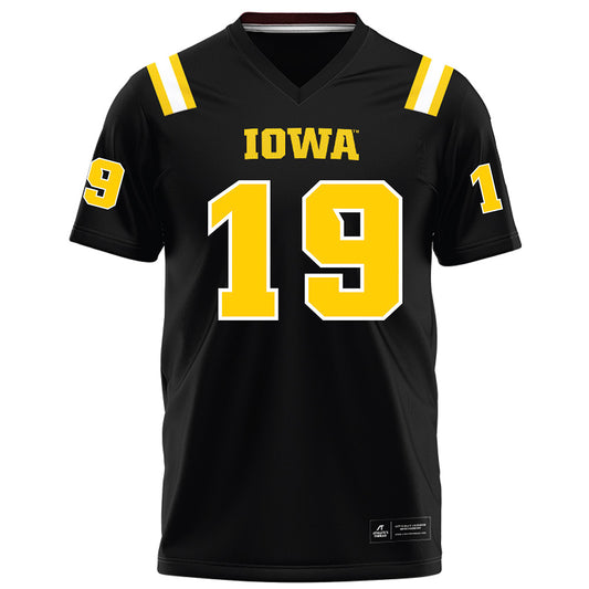 Iowa - NCAA Football : Jackson Stratton - Black Football Jersey-0