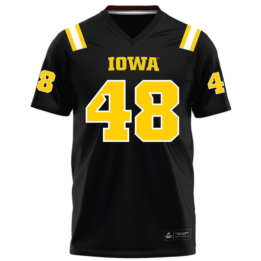 Iowa - NCAA Football : Max Llewellyn - Black Football Jersey-0