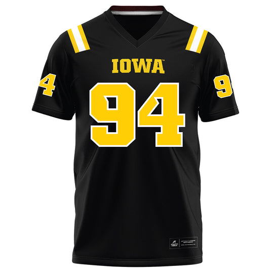 Iowa - NCAA Football : Brad Fitzgibbon - Black Football Jersey-0