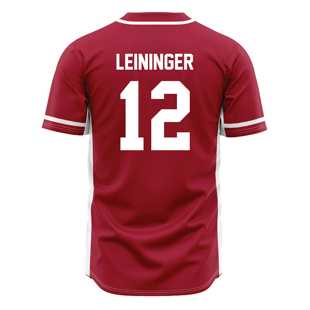 Oklahoma - NCAA Baseball : Ryley Leininger - Maroon Jersey-1