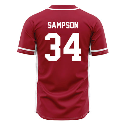 Oklahoma - NCAA Baseball : Beau Sampson - Maroon Jersey-1