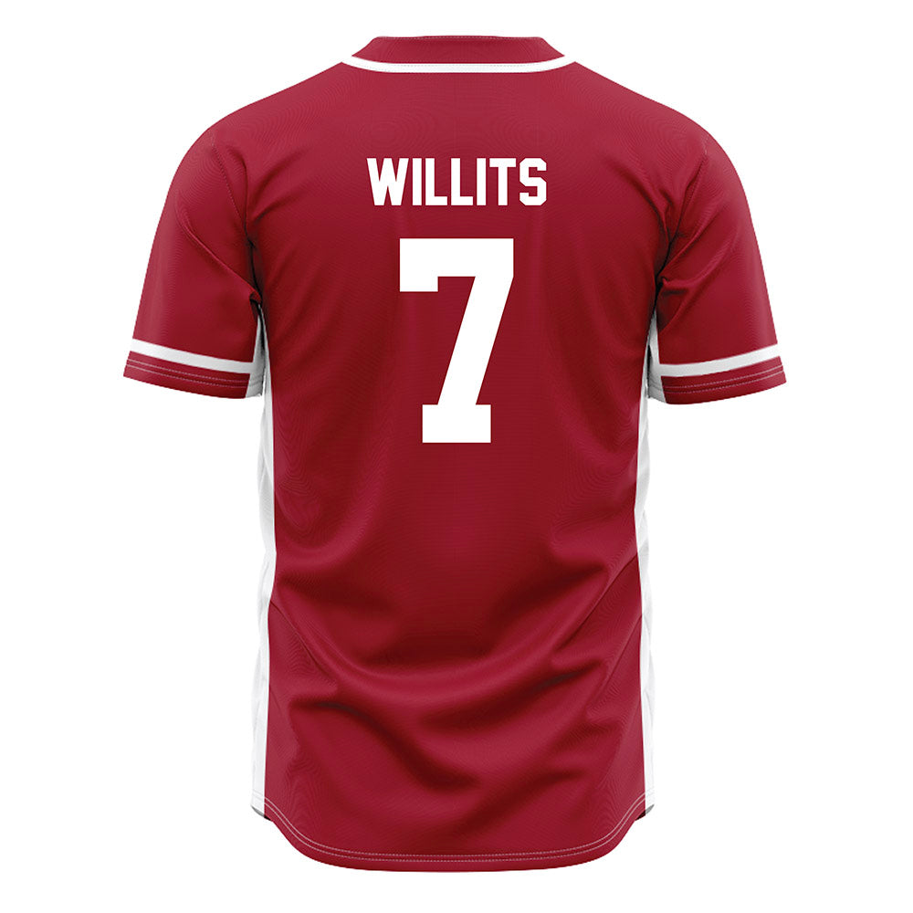 Oklahoma - NCAA Baseball : Jaxon Willits - Maroon Jersey-1