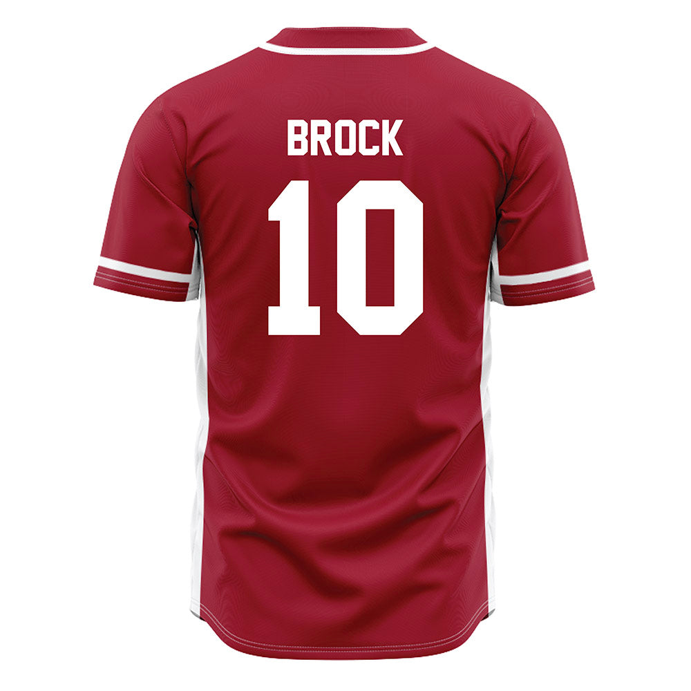 Oklahoma - NCAA Baseball : Brendan Brock - Maroon Jersey-1
