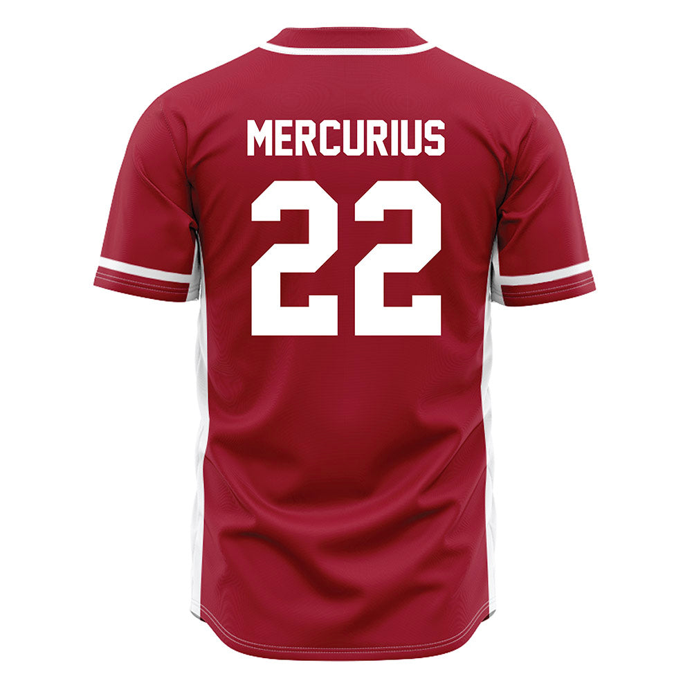 Oklahoma - NCAA Baseball : LJ Mercurius - Maroon Jersey-1