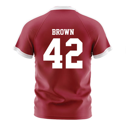 Oklahoma - NCAA Women's Soccer : Riley Brown - Crimson Red Soccer Jersey-1