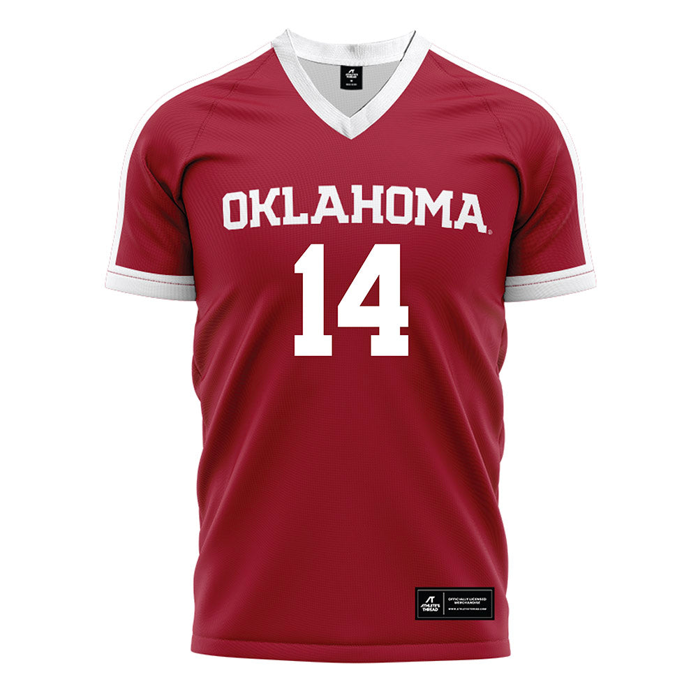 Oklahoma - NCAA Women's Soccer : Kiki Smith - Crimson Red Soccer Jersey-0