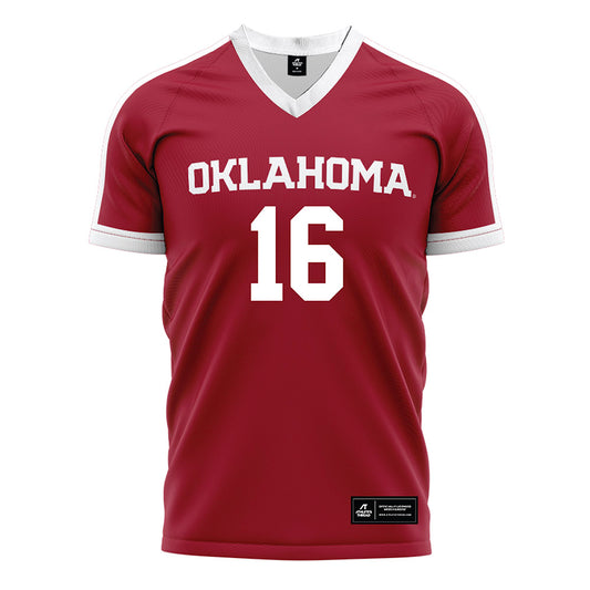 Oklahoma - NCAA Women's Soccer : Ashley Tutas - Crimson Red Soccer Jersey-0