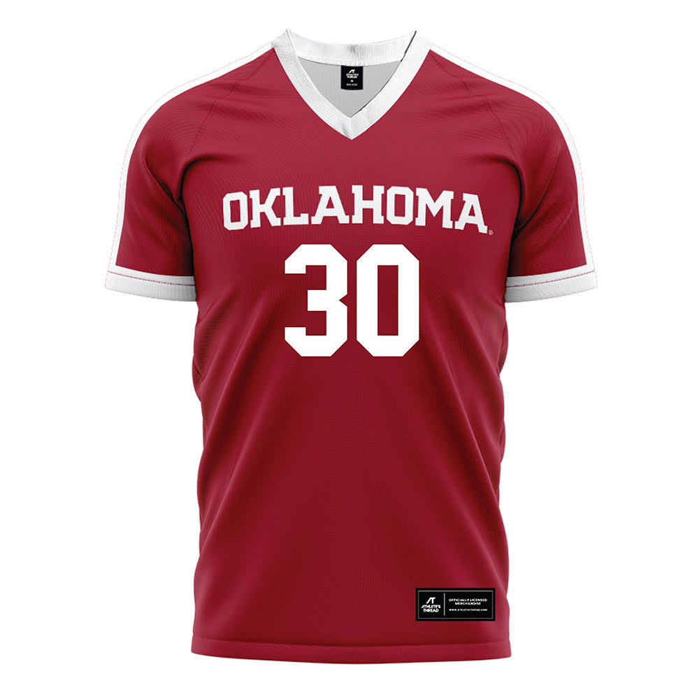 Oklahoma - NCAA Women's Soccer : Claire Curran - Crimson Red Soccer Jersey-0